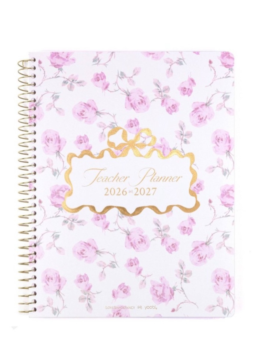 LoveShackFancy x Target - Yoobi Ribbon Rosa Monthly and Weekly Teacher Planner